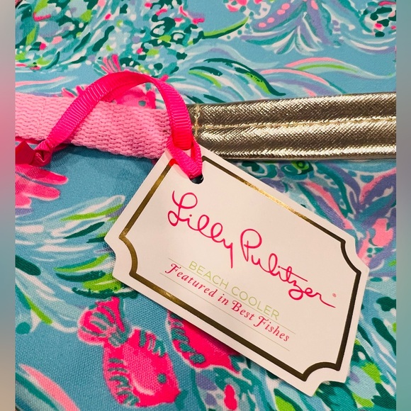 NWT Lilly Pulitzer Blue and Pink Beach Cooler Bag - Picture 5 of 6
